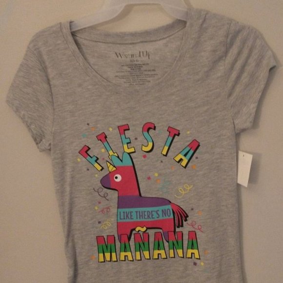 Wound Up Tops - WOUND UP Womens Fiesta like there's no manana shirt size Small 3-5 w-129